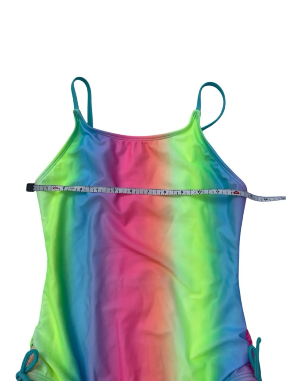 Girls Cat & Jack Rainbow Ombre One Piece Swimsuit XL 14/16 Adjustable‎ Straps
